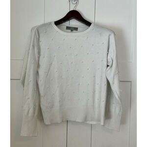 Berkley Jensen Ivory Sweater With Faux Pearl XL